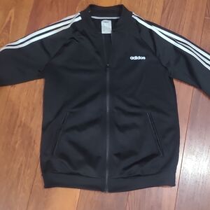 Adidas Black Jacket with White Stripes